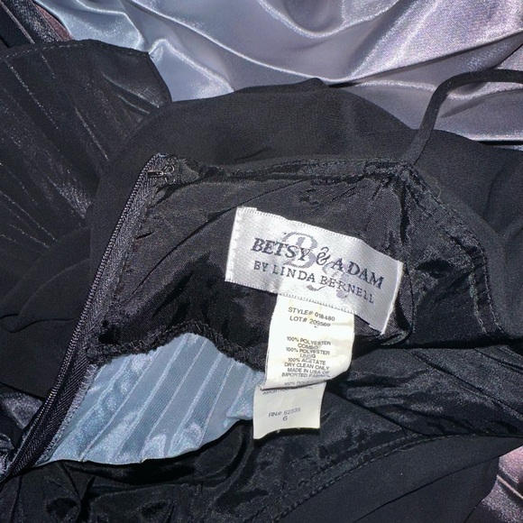 Betsey & Adam by Linda Bernell Spaghetti Strap Elegant Pleated Gown - Picture 8 of 8